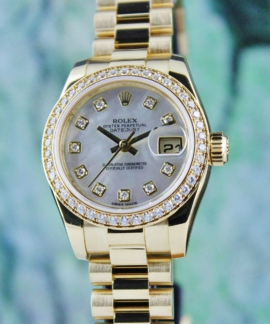 (image for) 100% ORIGINAL ROLEX 18K YELLOW GOLD OYSTER PERPETUAL DATEJUST / 179138
